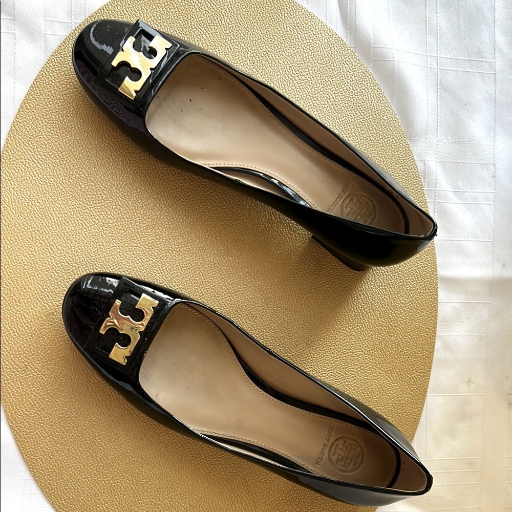 Tory Burch Black Patent Leather Flats